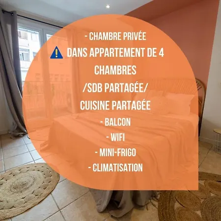 Apartment Chambre 1 Rene Cassinbalcon Wifi Mini-frigo Tv